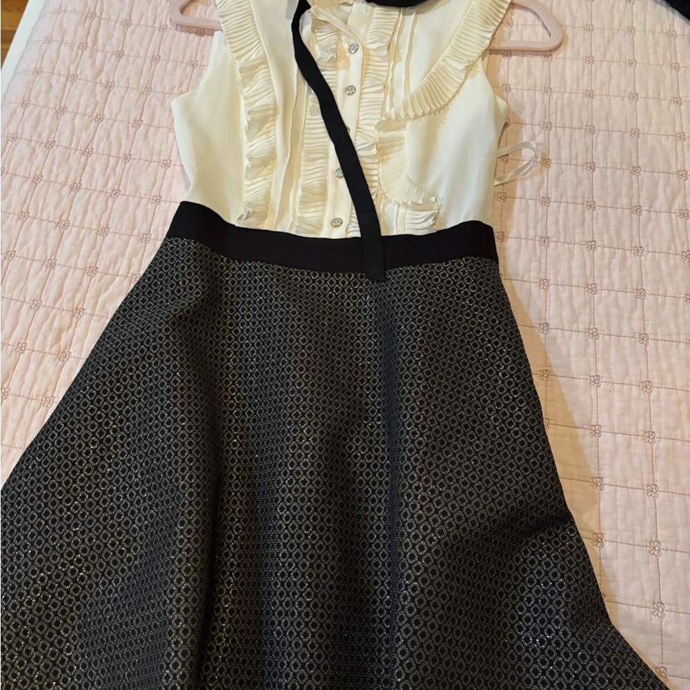Ted Baker Black Lace and Cream Dress